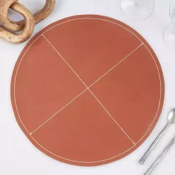 Kirklands Home Table Linens|Cognac Faux Leather Placemats, Set of 4 Brown
