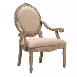 Kirklands Home Accent Chairs|Coley Beige Linen Armchair Tan
