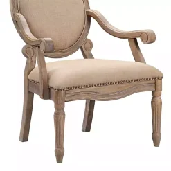 Kirklands Home Accent Chairs|Coley Beige Linen Armchair Tan