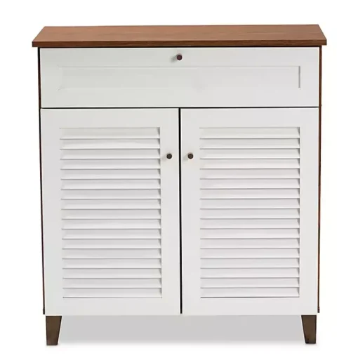 Kirklands Home Entryway Furniture|Collier Two-Tone Drawer Shoe Storage Cabinet