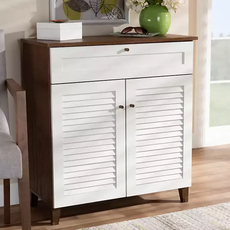 Kirklands Home Entryway Furniture|Collier Two-Tone Drawer Shoe Storage Cabinet