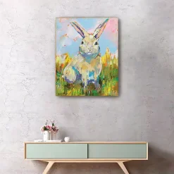 Hot Colorful Bunny Easter Canvas Art Print Easter Decorations