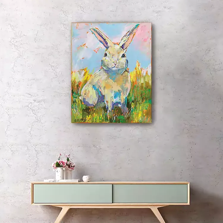 Hot Colorful Bunny Easter Canvas Art Print Easter Decorations
