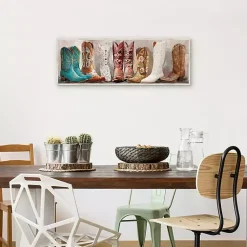 Kirklands Home Canvas Art|Colorful Cowgirl Boots Framed Canvas Art Print