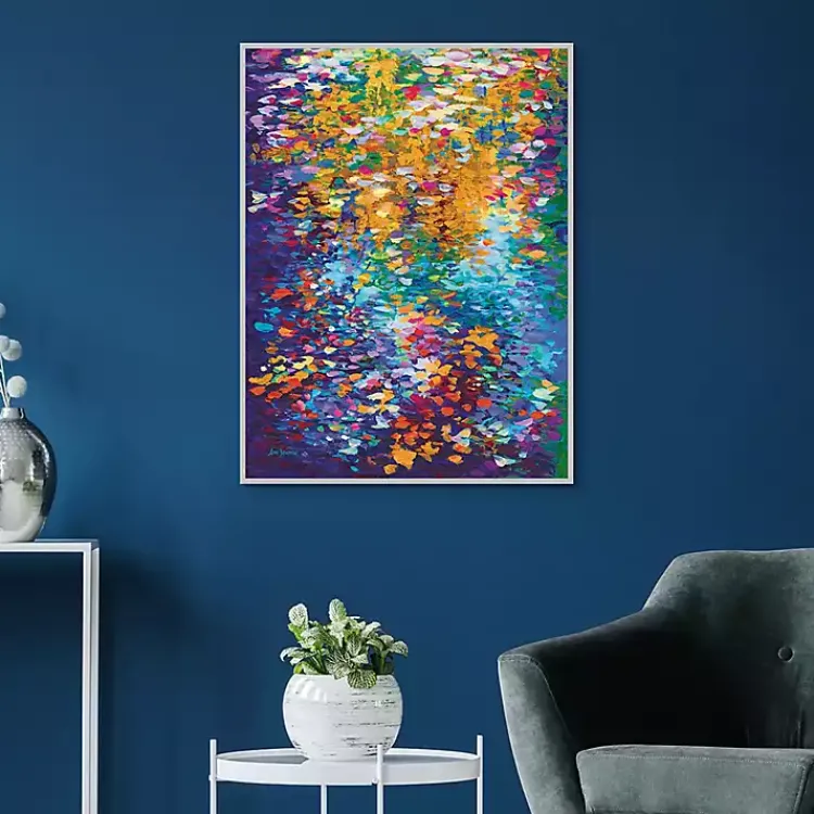 Kirklands Home Canvas Art|Colorful Dance of Leaves Framed Canvas Art Print