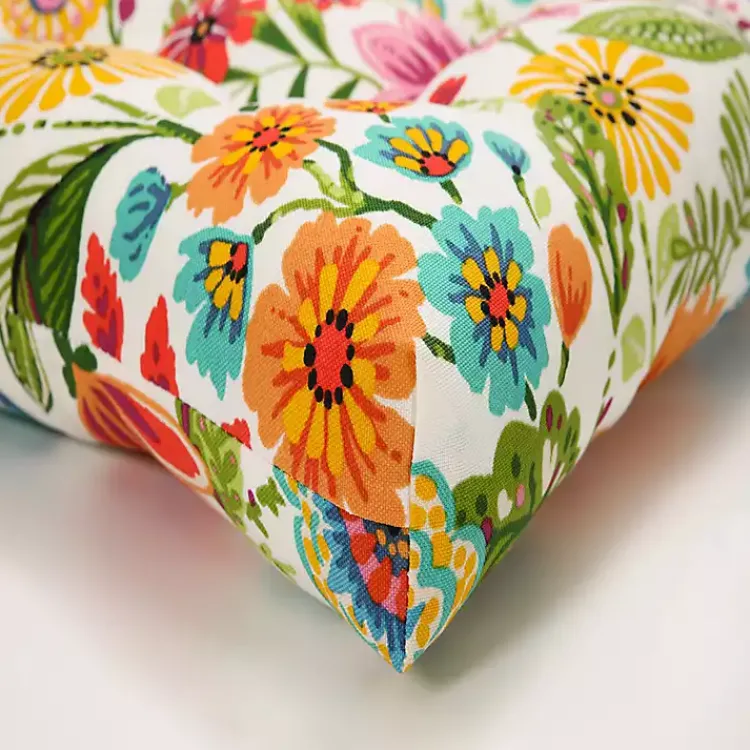 Kirklands Home Outdoor Cushions & Pillows|Colorful Floral Outdoor Seat Cushions, Set of 2 Multi