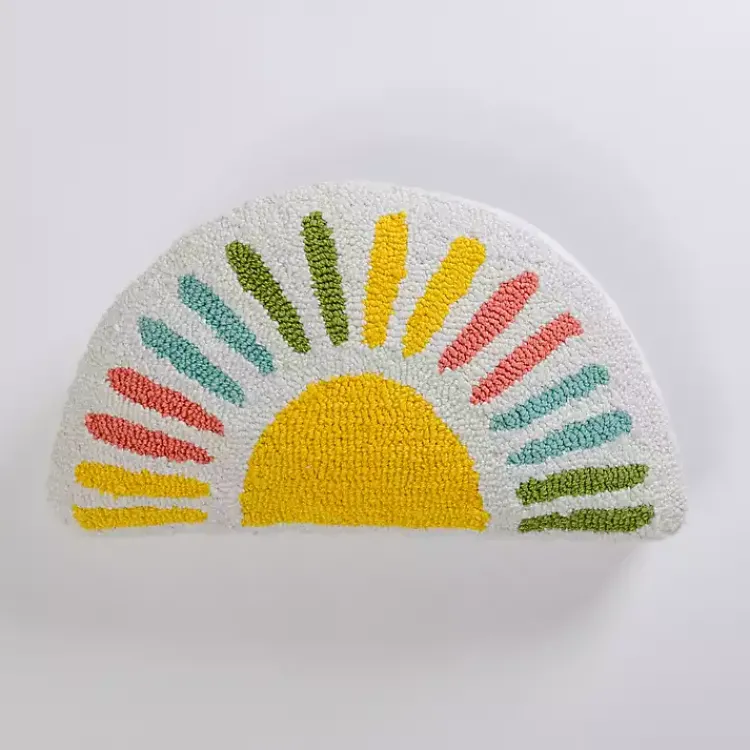 Kirklands Home Outdoor Cushions & Pillows|Colorful Half-Sun Shaped Outdoor Pillow