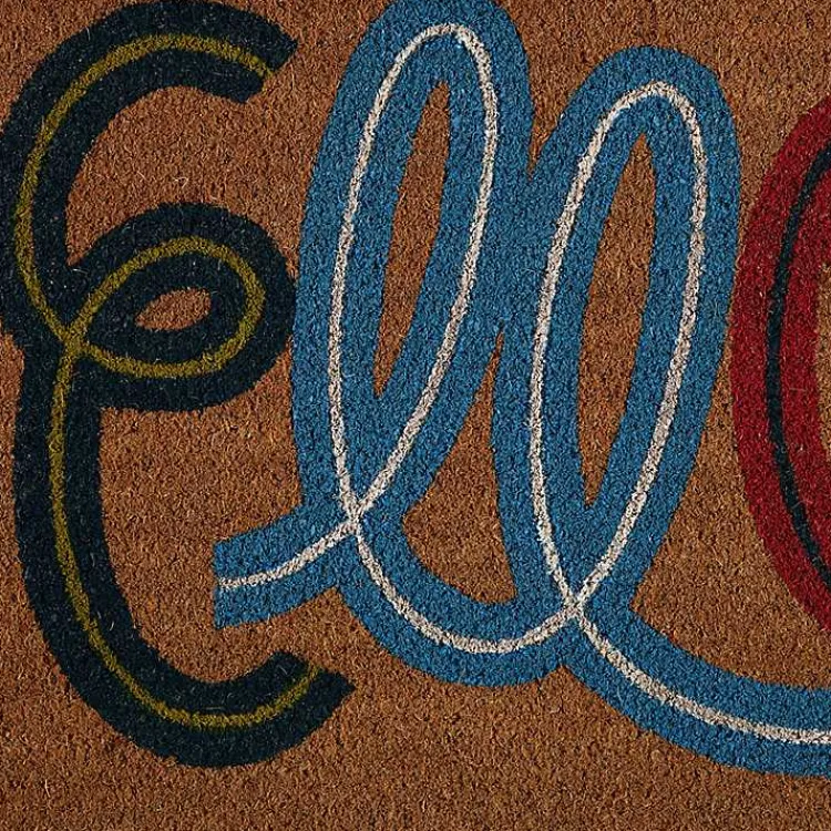 Kirklands Home Doormats|Colorful Hello Coir Doormat