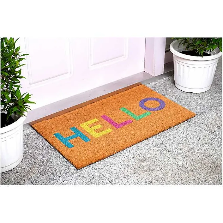 Kirklands Home Doormats|Colorful Hello Doormat