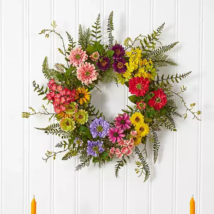 Online Colorful Mixed Floral Wreath Wreaths