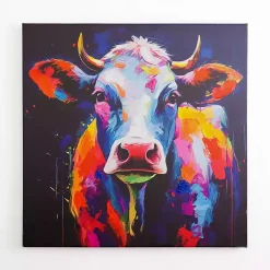 Kirklands Home Canvas Art|Colorful Moo Canvas Art Print Multi