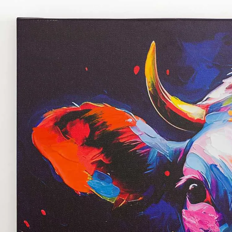 Kirklands Home Canvas Art|Colorful Moo Canvas Art Print Multi