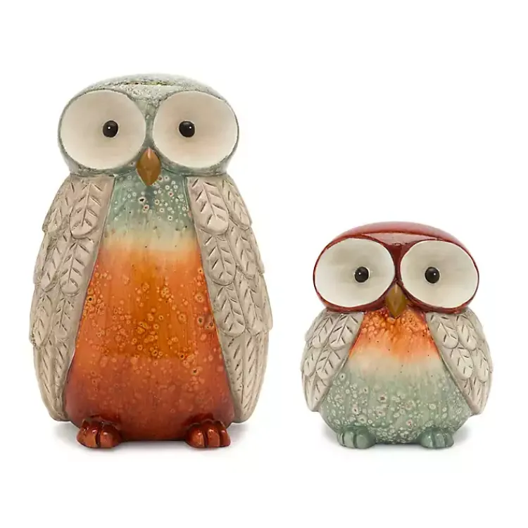 Hot Colorful Owl Figurines, Set of 2 Statues & Figurines