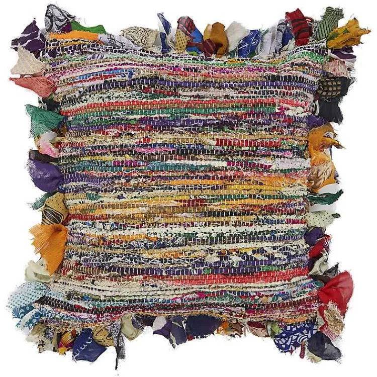 Online Colorful Striped Shabby Chic Throw Pillow Pillows