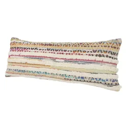 Hot Colorful Stripes Textured Handwoven Lumbar Pillow Pillows
