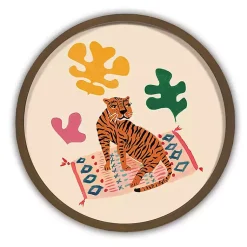 Kirklands Home Framed Art|Colorful Tiger Round Framed Wall Art