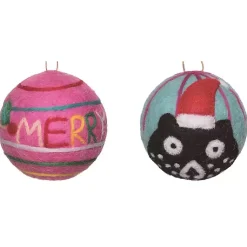 Best Colorful Tufted Christmas Tree Ornaments, Set of 4 Christmas Ornaments