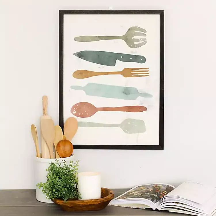 Kirklands Home Framed Art|Colorful Utensils Framed Art Print