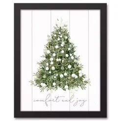 Hot Comfort and Joy Tree Framed Canvas Art Print Christmas Art & Wall Decor