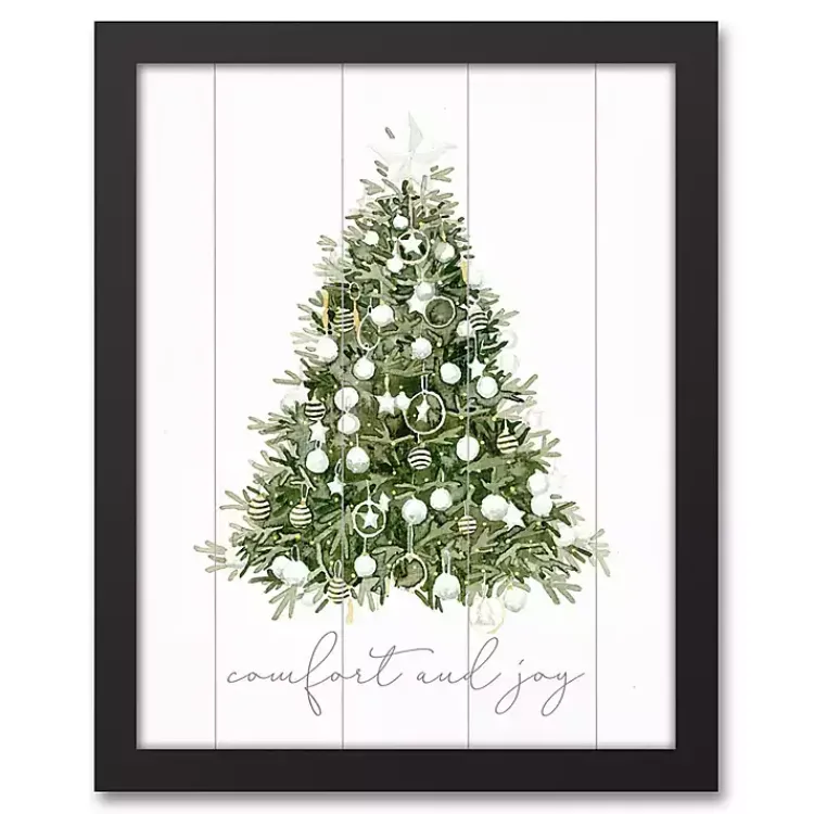 Hot Comfort and Joy Tree Framed Canvas Art Print Christmas Art & Wall Decor