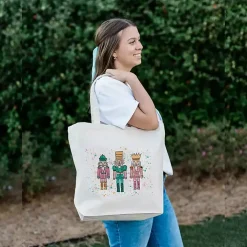Discount Confetti Nutcracker Trio Canvas Tote Bag Christmas Decorations