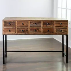 Kirklands Home Console Tables|Console Table with Keeping Drawers Brown