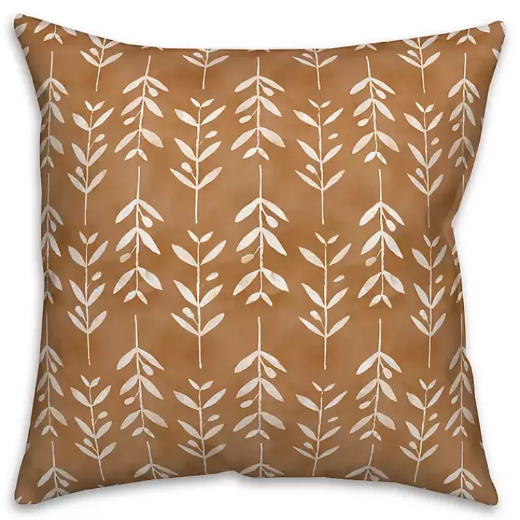 Kirklands Home Outdoor Cushions & Pillows|Copper & White Flowers Indoor/Outdoor Pillow Orange