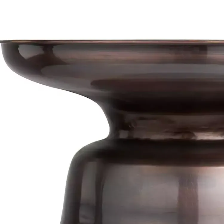 Kirklands Home Accent & End Tables|Copper Metal Accent Table with Bell Shaped Base Brown
