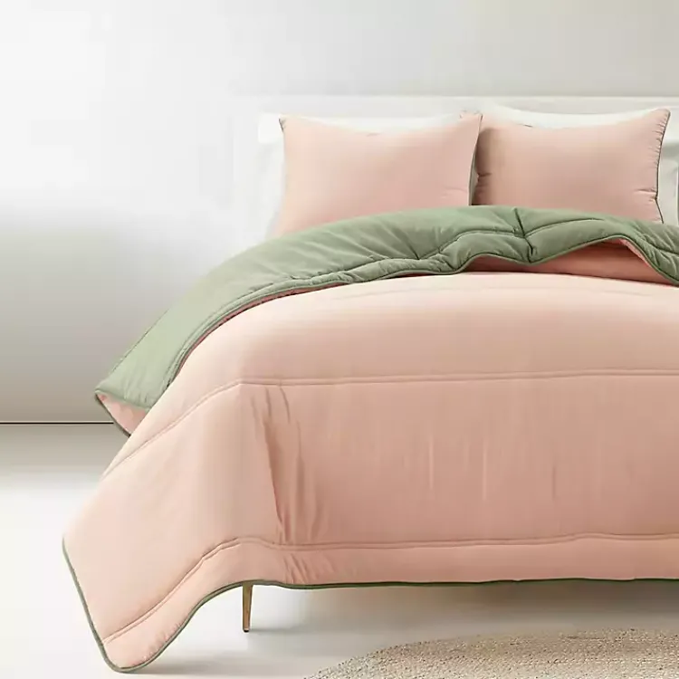 Kirklands Home Comforters|Coral & Sage Reversible 3-pc. Queen Comforter Set