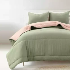 Kirklands Home Comforters|Coral & Sage Reversible 3-pc. Queen Comforter Set