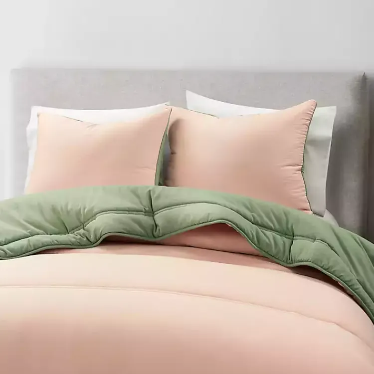 Kirklands Home Comforters|Coral & Sage Reversible 3-pc. Queen Comforter Set