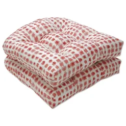 Kirklands Home Outdoor Cushions & Pillows|Coral Dotted 2-pc. Outdoor Chair Cushion Set