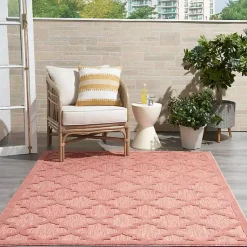 Kirklands Home Outdoor Rugs|Coral Trellis Indoor/Outdoor Area Rug, 6x9 Pink
