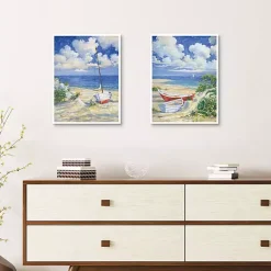 Kirklands Home Canvas Art|Costa Del Sol Framed Canvas Art Prints, Set of 2