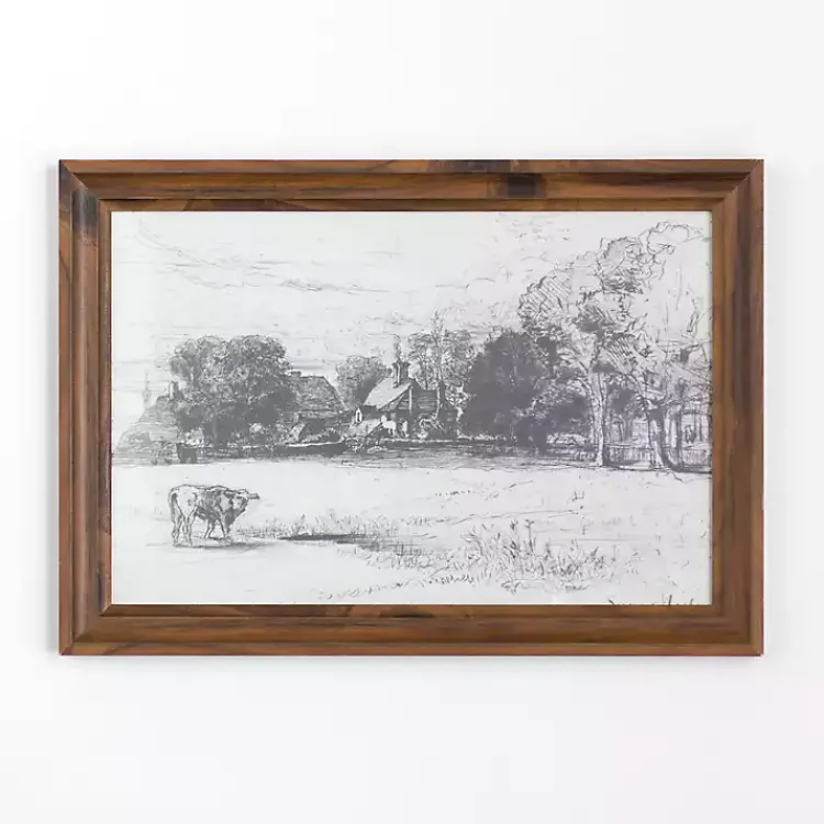 Kirklands Home Framed Art|Cottage Behind Horsley House Framed Art Print