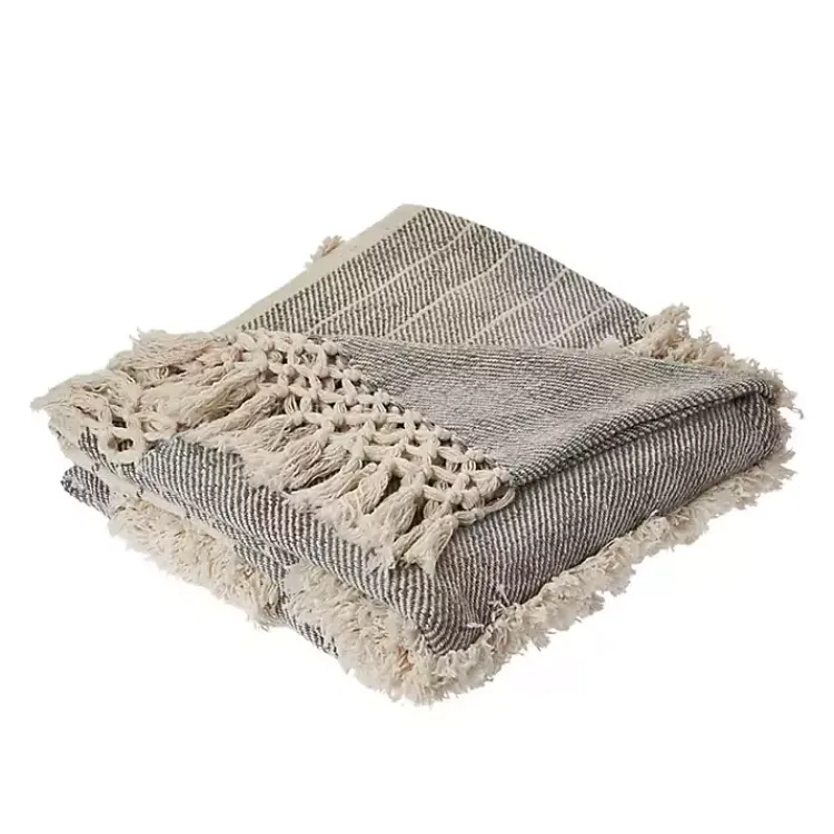 Online Cotton Fringe Eclectic Tufted Throw Blankets & Throws