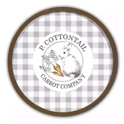 New Cottontail Carrot Co. Round Framed Wall Print Easter Decorations