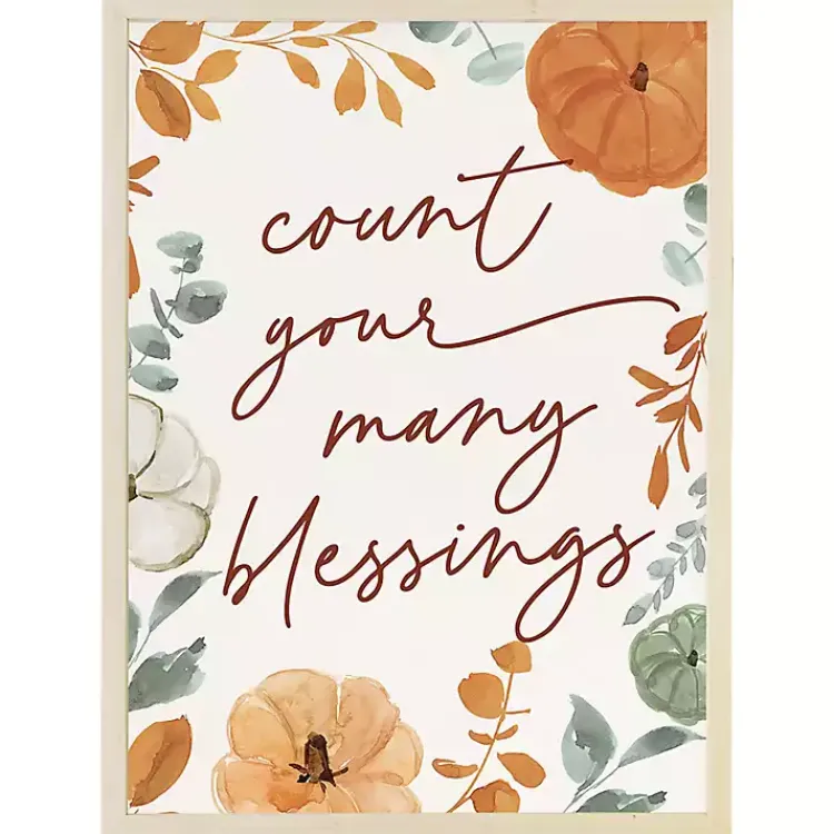 Clearance Count Your Many Blessings Framed Wall Plaque Fall