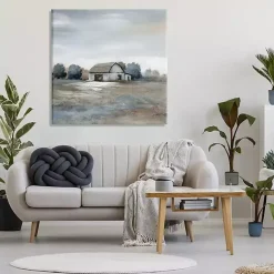 Kirklands Home Canvas Art|Countryside Barn Canvas Art Print, 36x36 in. Gray