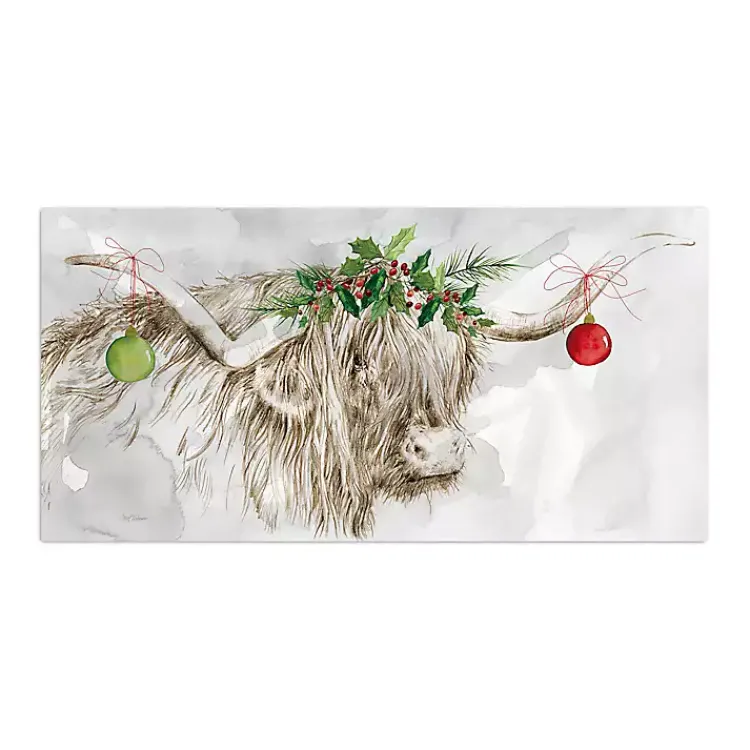 Sale Cow with Ornaments Canvas Art Print Christmas Art & Wall Decor