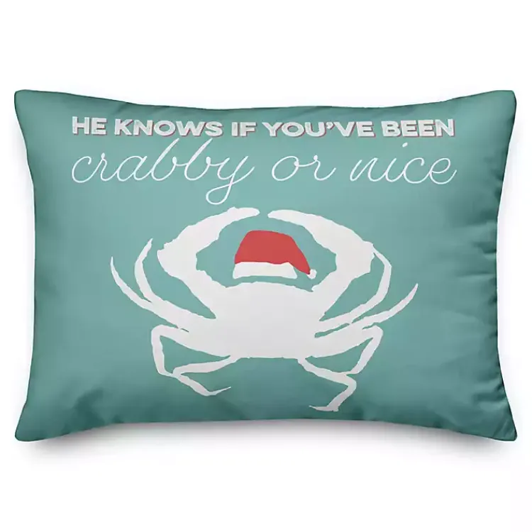 Clearance Crabby or Nice Accent Pillow Christmas Pillows