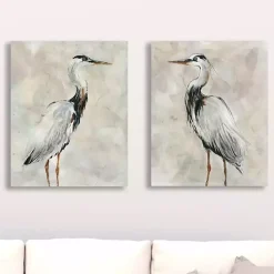 Kirklands Home Canvas Art|Crane at Dusk Giclee Canvas Art Prints, Set of 2