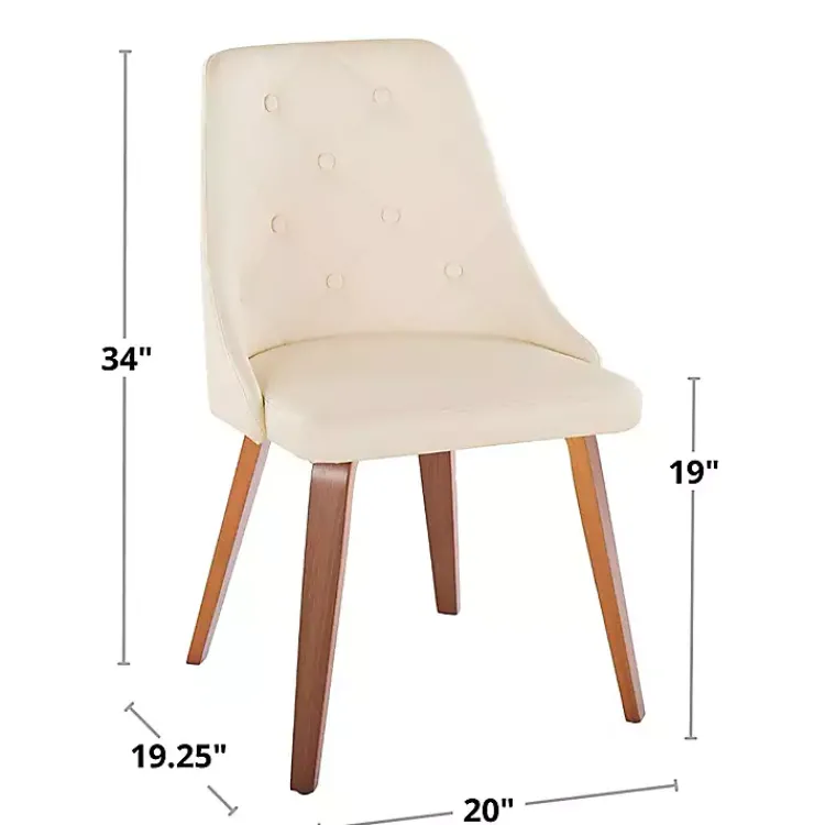 Kirklands Home Dining Chairs|Cream & Black Faux Leather Dining Chairs, Set of 2 Ivory