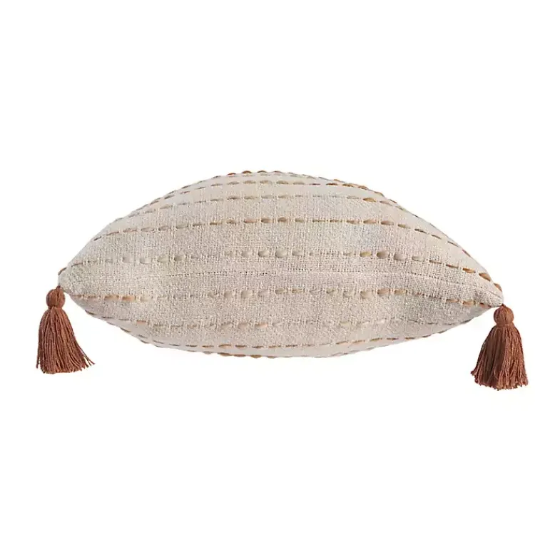 Clearance Cream & Terracotta Ombre Dash Throw Pillow Pillows