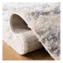 Kirklands Home Area Rugs|Cream and Navy Moroccan Fringe Shag Rug, 5x7