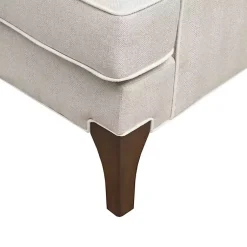 Kirklands Home Accent Chairs|Cream and White Contrast Welting Accent Chair Ivory