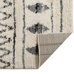 Kirklands Home Area Rugs|Cream Boho Striped Area Rug, 5x8 Ivory
