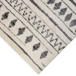 Kirklands Home Area Rugs|Cream Boho Striped Area Rug, 5x8 Ivory