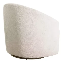 Kirklands Home Accent Chairs|Cream Boucle Barrel Swivel Accent Chair White