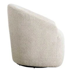 Kirklands Home Accent Chairs|Cream Boucle Barrel Swivel Accent Chair White